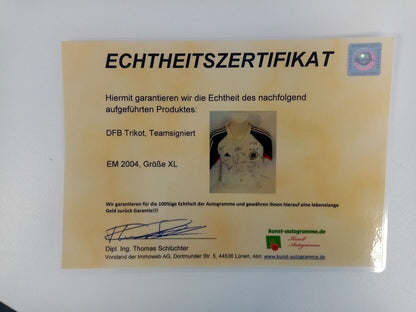 Germany jersey em 2004 team signed COA autograph football DFB adidas XL