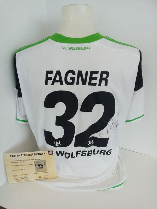 VFL Wolfsburg jersey Fagner signed autograph Bundesliga football Adidas XL