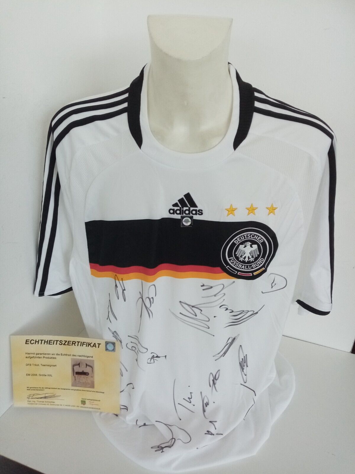 Germany Jersey EM 08 Team Signed DFB Football Autograph COA Adidas New XXL