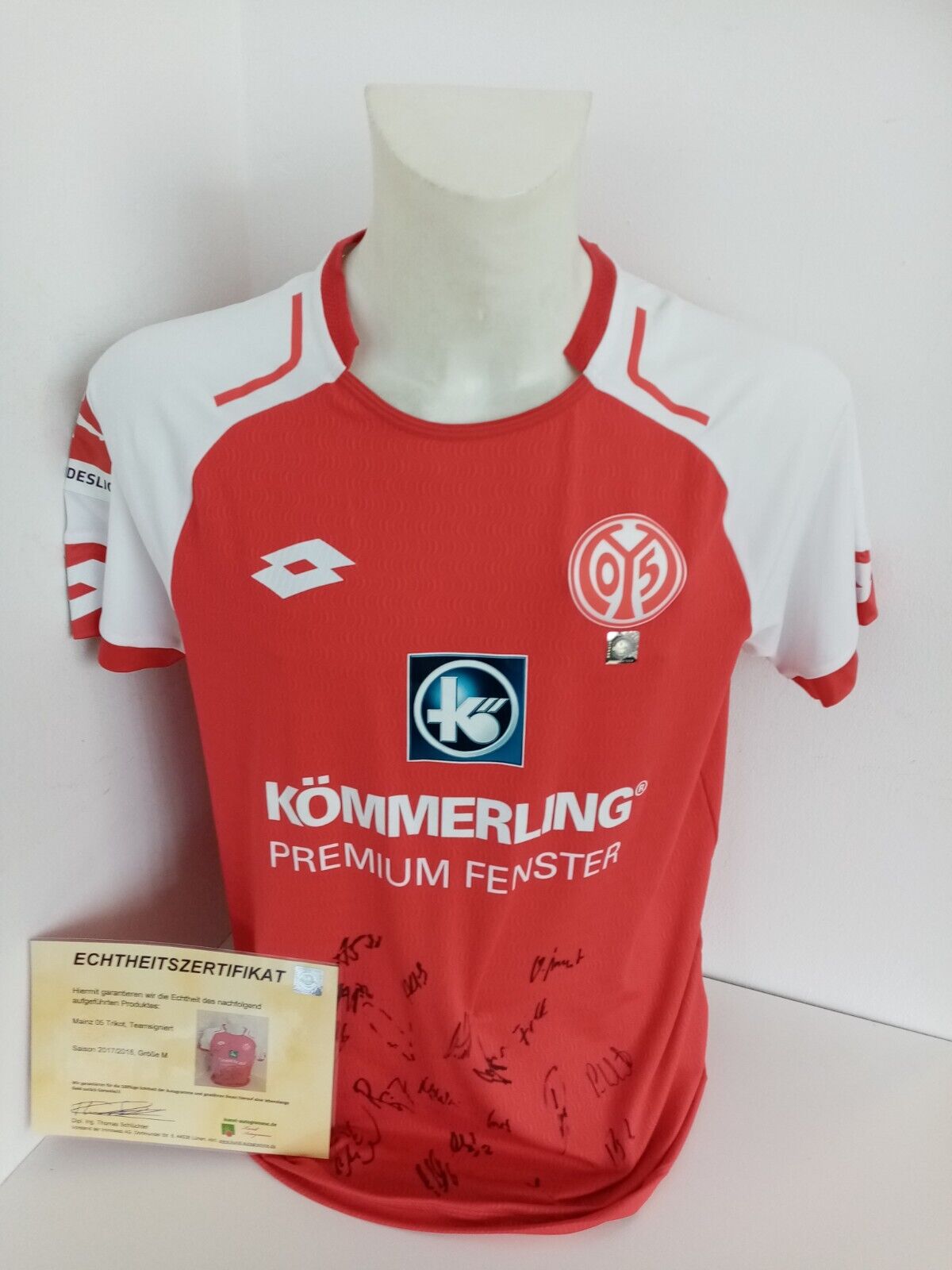 Mainz 05 Jersey 2017/2018 Team Signed Autograph Bundesliga Football Lotto New M