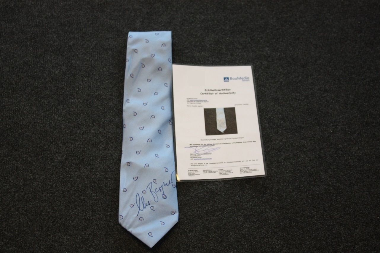 Tie, personally signed by Christoph Bergner, CDU, Politics, Autograph New