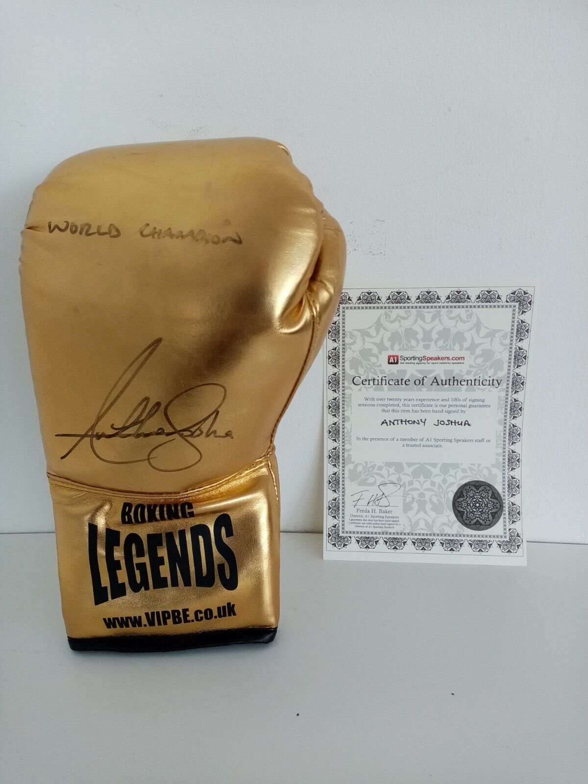 Boxing Gloves Anthony Joshua signed signature autograph boxing England COA