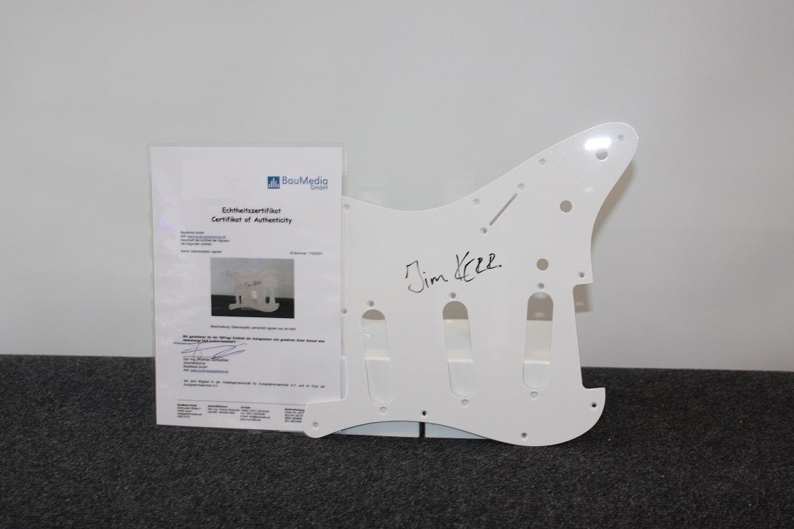 Guitar plate, Jim Kerr signed, simple minds, music, charts, new, unused