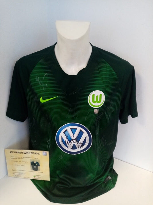 VFL Wolfsburg Jersey 2018/2019 Team Signed Autograph Football Bundesliga Nike L