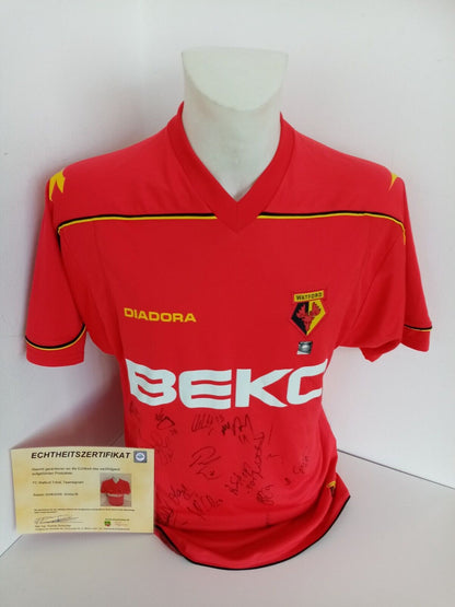 FC Watford jersey 08/09 team signed England Premier League autograph Diadora Neu M
