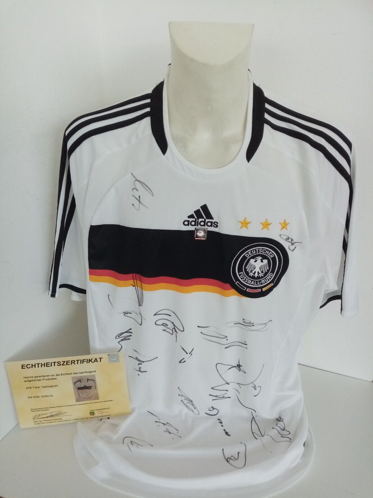 Germany Jersey EM 2008 Team Signed Autograph Football DFB Adidas Euro COA XL