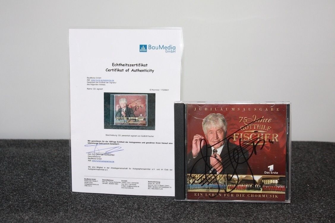 CD, Gotthilf Fischer signed, 75 years, anniversary edition, autograph, music