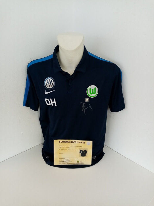 VFL Wolfsburg Shirt Hecking signed autographs football Nike signature new M