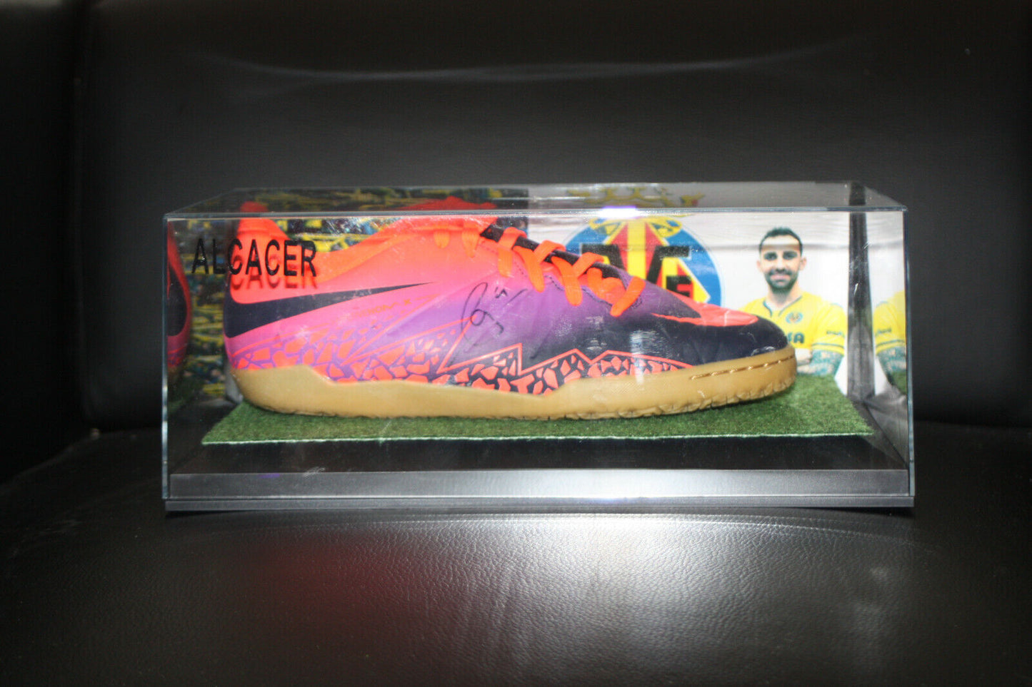 Fußballschuh Paco Alcacer signiert Villareal Spanien La Liga Fußball Nike Neu