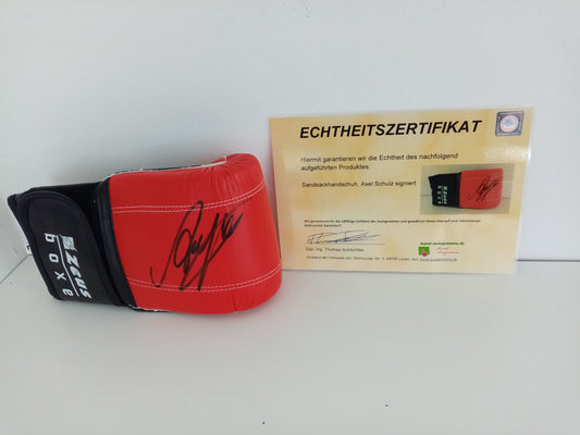 Punching Bag Gloves Axel Schulz signed Autograph Signature Boxing New COA